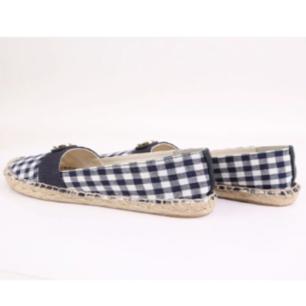 Tory Burch Beacher Brigh Navy Espidrilles Flats Jute Leather Designer #714 - Picture 11 of 16